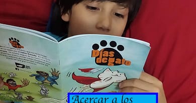 Niño leyendo fanzine Dias de gato