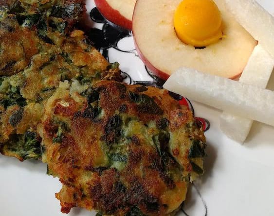 Tortas de papa con espinacas 1