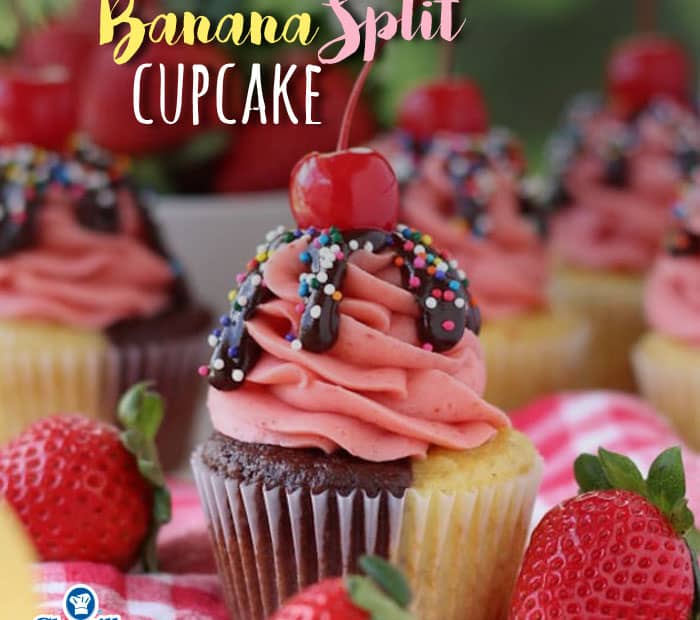 Cupcake de Banana Split