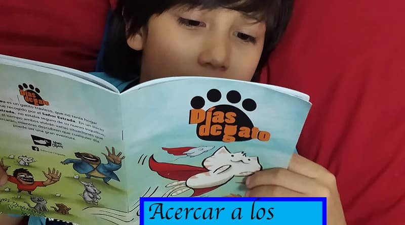 Niño leyendo fanzine Dias de gato