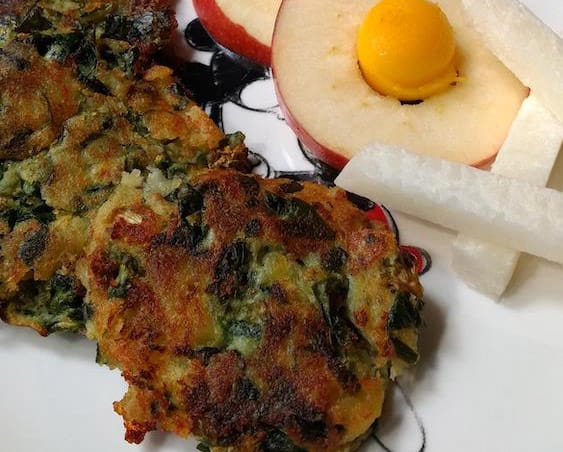 Tortas de papa con espinacas 2